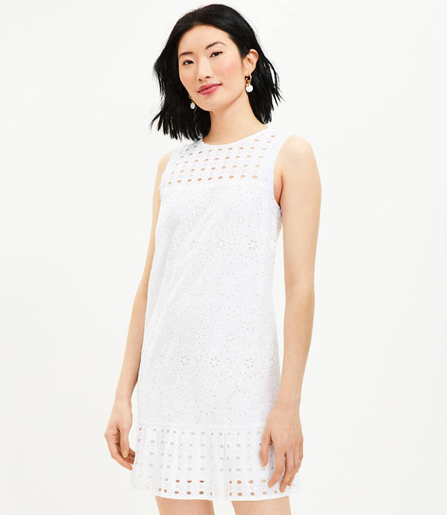 Eyelet shift dress sale