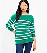 Striped Drop Shoulder Boatneck Sweater carousel Product Image 2