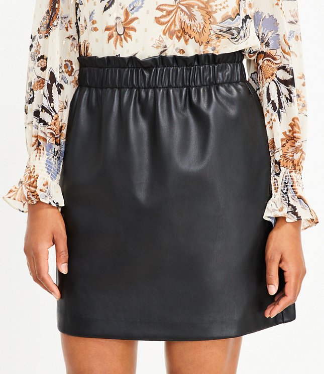 Tall Faux Leather Pocket Skirt