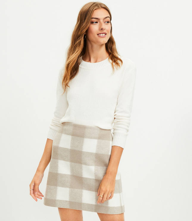Petite Plaid Shift Skirt