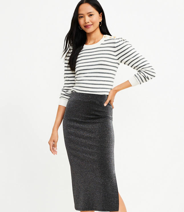 Black Tailored Pencil Ponte Skirt