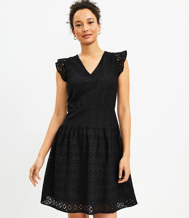 Ann taylor black lace hot sale dress