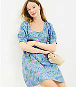 Floral U-Neck Puff Sleeve Dress carousel Product Image 2