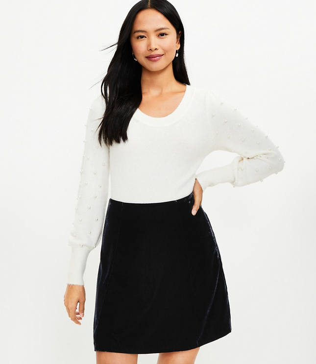 Discount black velvet outlet skirt