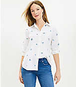 Floral Embroidered Linen Blend Everyday Shirt carousel Product Image 1