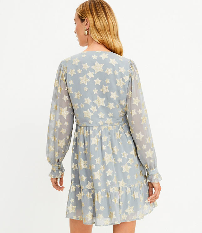 Petite Shimmer Star Tiered Dress