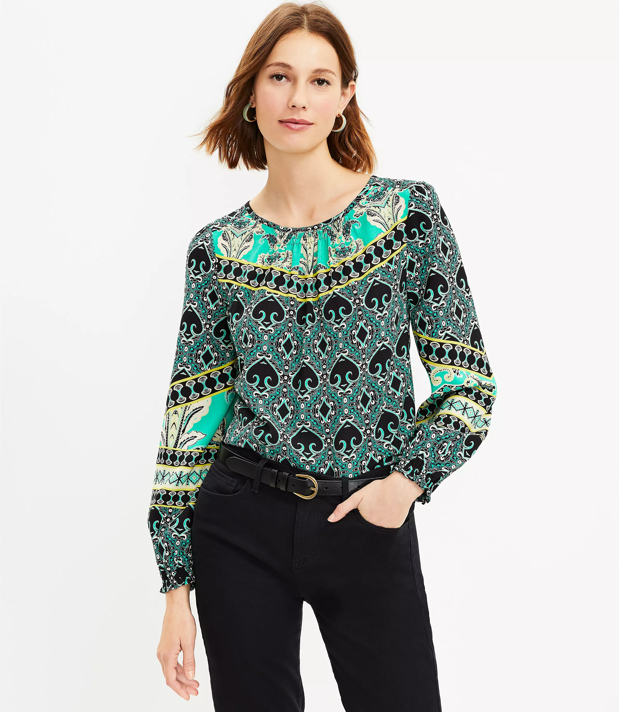 Garden Shirred Blouse Garden Shirred Blouse
