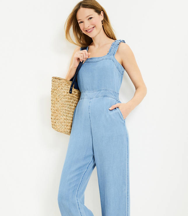 Madewell ruffle outlet strap jumpsuit