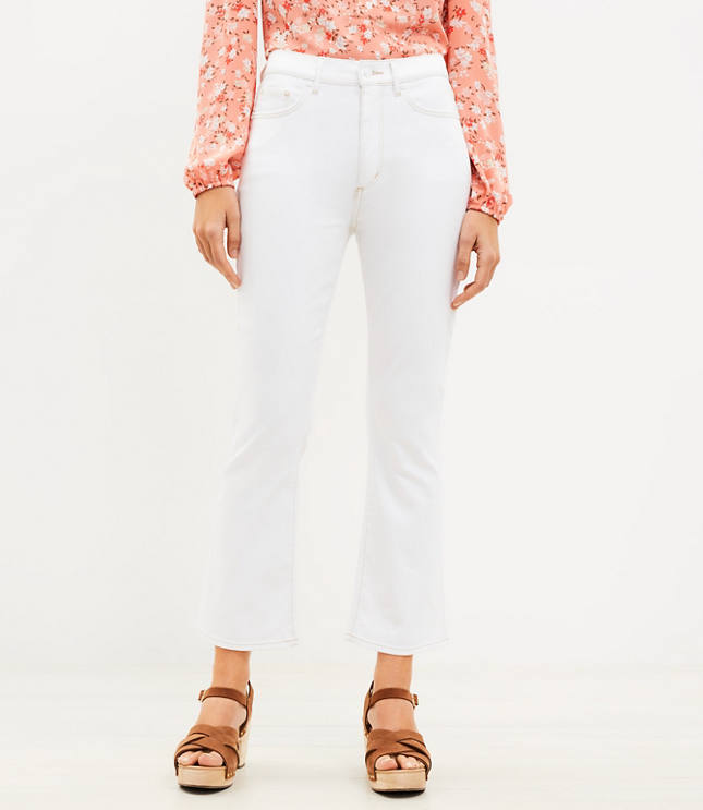 High rise best sale white cropped jeans