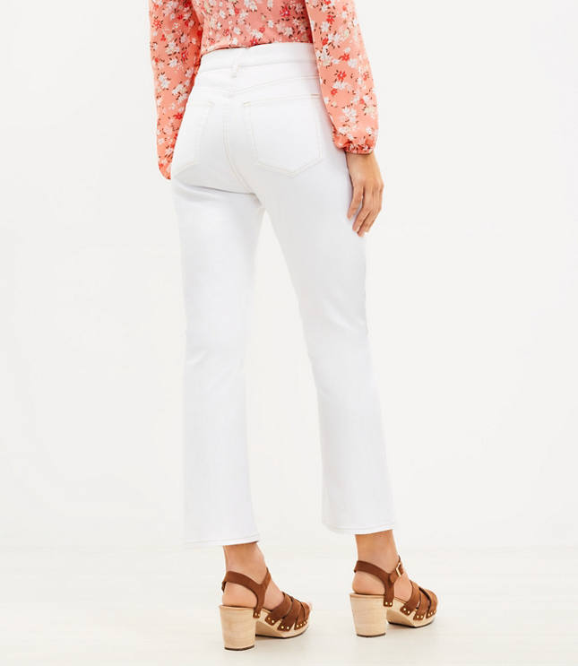 High Rise Kick Crop Jeans in White