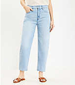 High Rise Barrel Jeans in Vivid Light Indigo Wash carousel Product Image 1