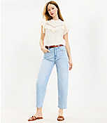 High Rise Barrel Jeans in Vivid Light Indigo Wash carousel Product Image 2