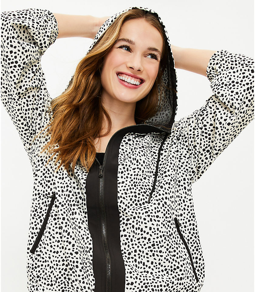 Lou & Grey Leopard Print Wanderweave Windbreaker Jacket