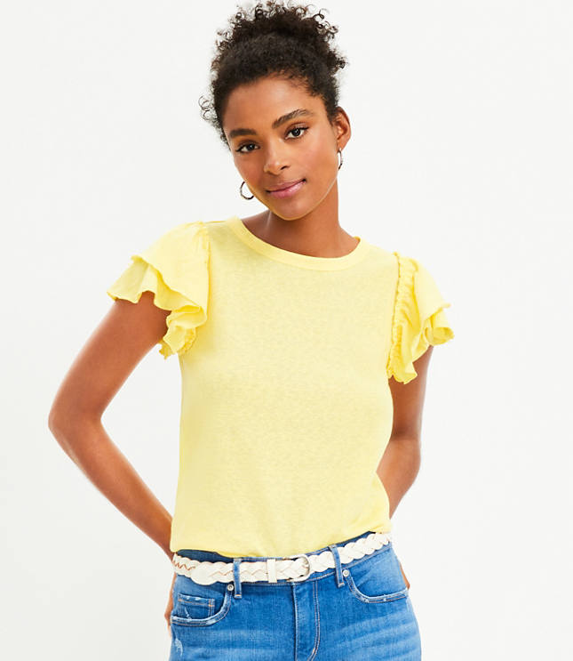 Ruffle tees hot sale