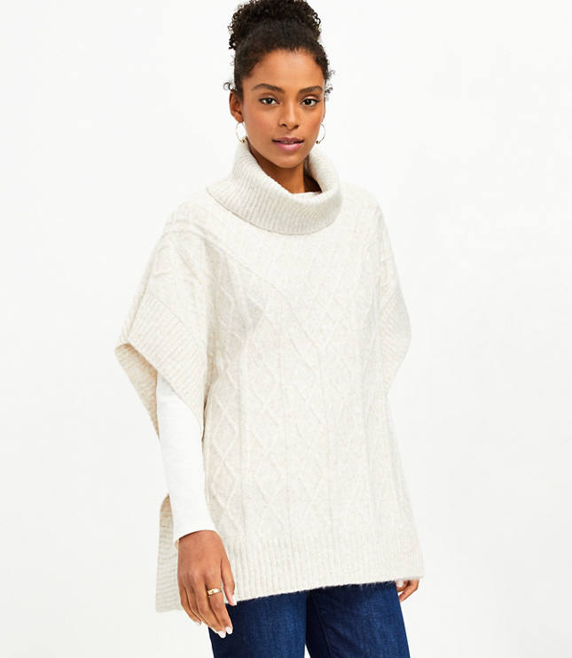 turtleneck poncho sweater