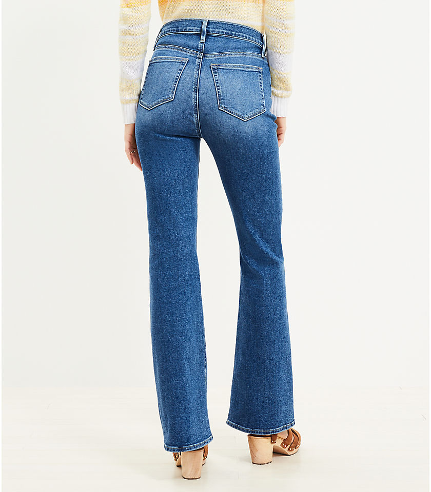 High Rise Slim Flare Jeans in Refined Mid Indigo Wash