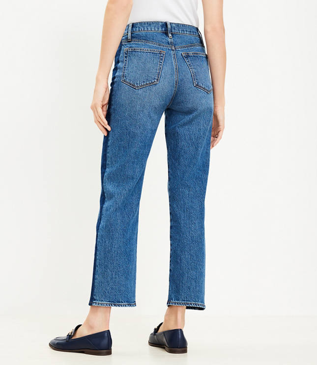 Striped high waisted jeans sale