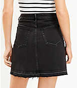 Unpicked Hem Denim Skirt in Classic Black Wash carousel Product Image 3