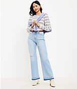 Unpicked Hem High Rise Wide Leg Jeans in Authentic Light Indigo Wash carousel Product Image 2