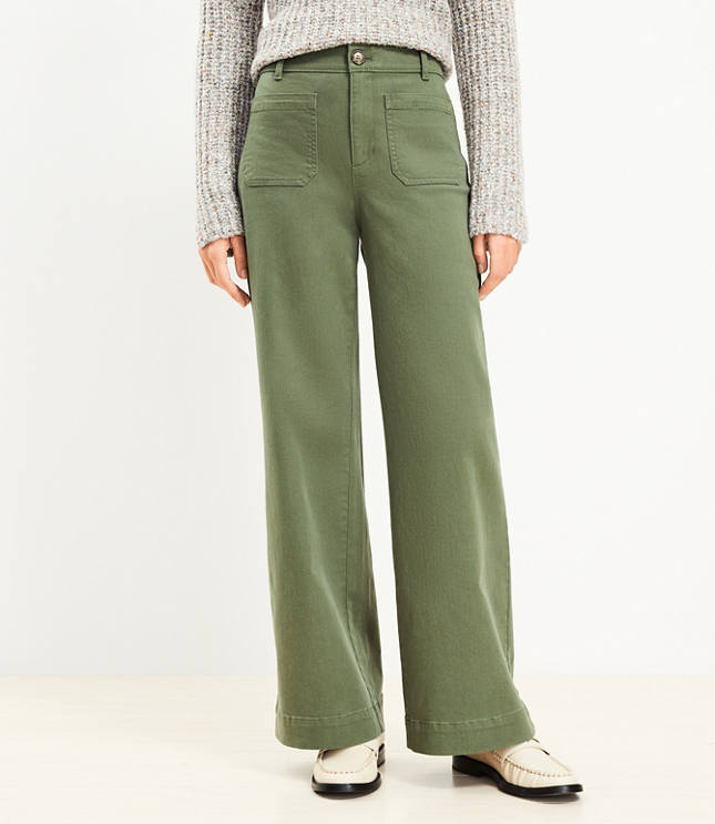 Tall Palmer Wide Leg Pants in Twill