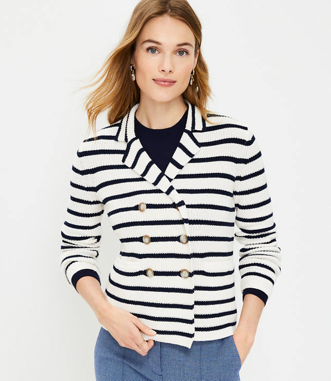 double breasted sweater blazer