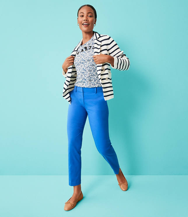 Stripe Ribbed Double Breasted Sweater Jacket