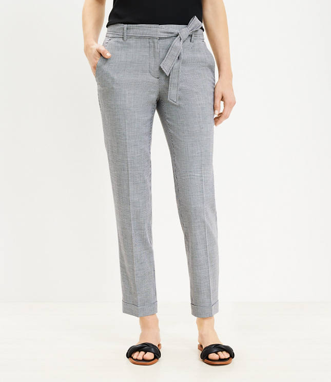 The Petite High Waist Side Zip Trouser Pant in Houndstooth