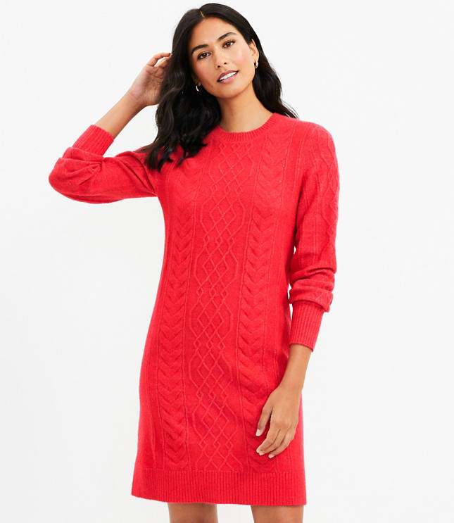 red sweater dress petite