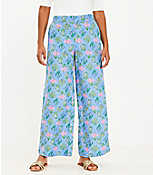 Fluid Wide Leg Pants in Bouquet Linen Blend carousel Product Image 1