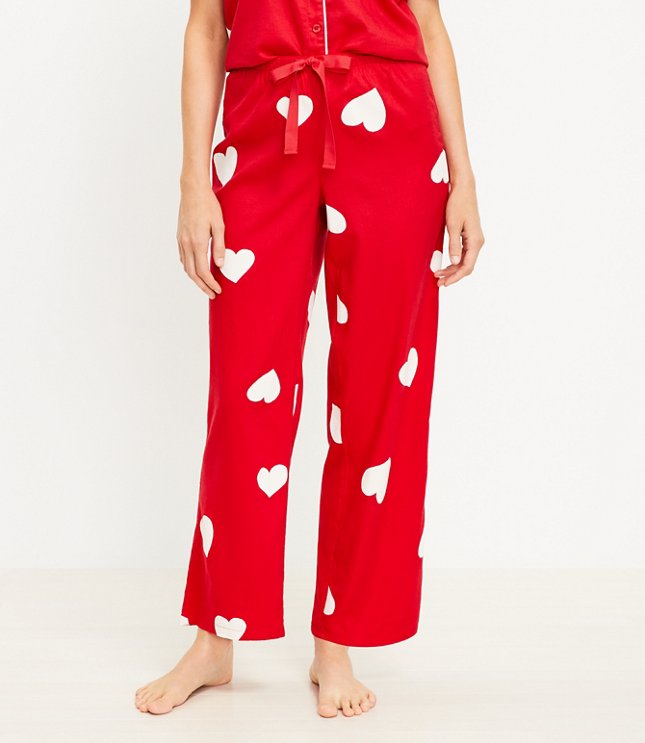 로프트 LOFT Heart Pajama Pants,Tango Red