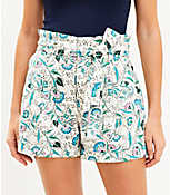 Paperbag Shorts in Floral carousel Product Image 2