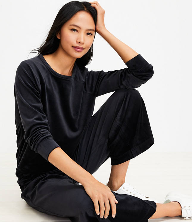 Loft cheap velvet sweatshirt