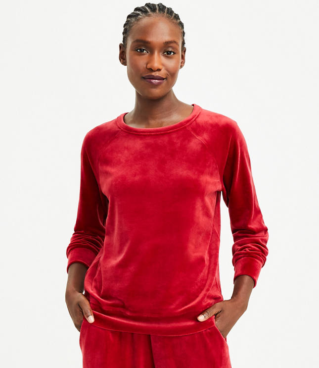 Velour top crewneck sweatshirt