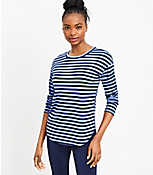 Lou & Grey Stripe Ribbed Signaturesoft Jersey Shirttail Top carousel Product Image 1