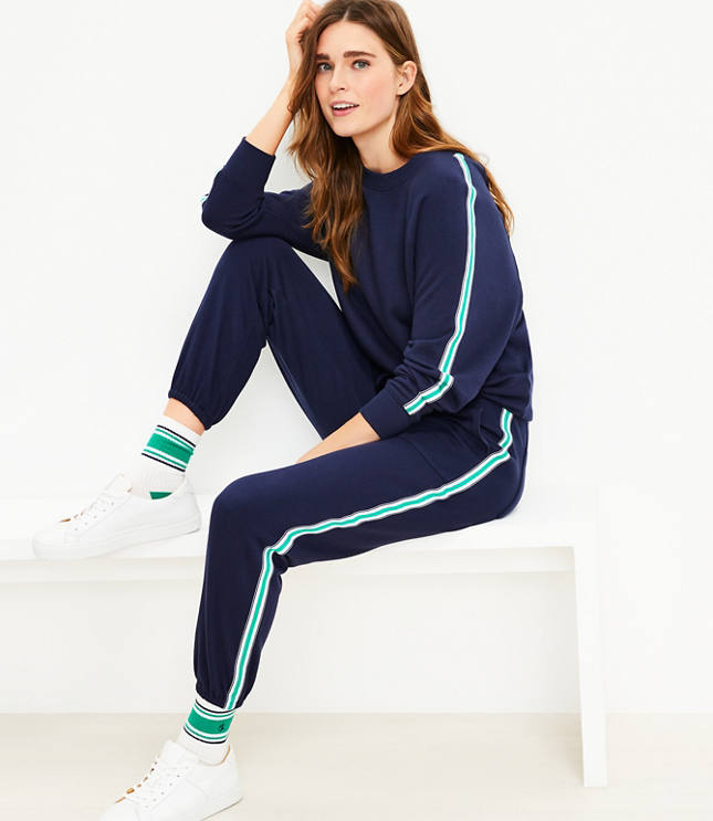 Side stripe jogger fashion