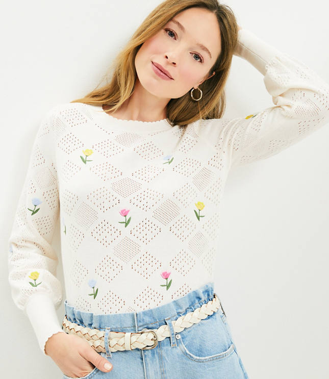 Loft best sale floral sweatshirt