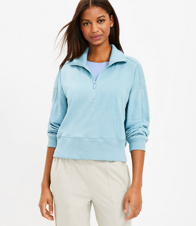 Grey fluffy quarter zip sale