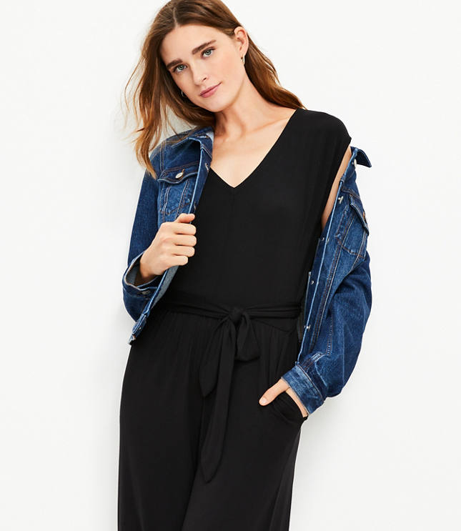 Petite Tie Waist Jumpsuit