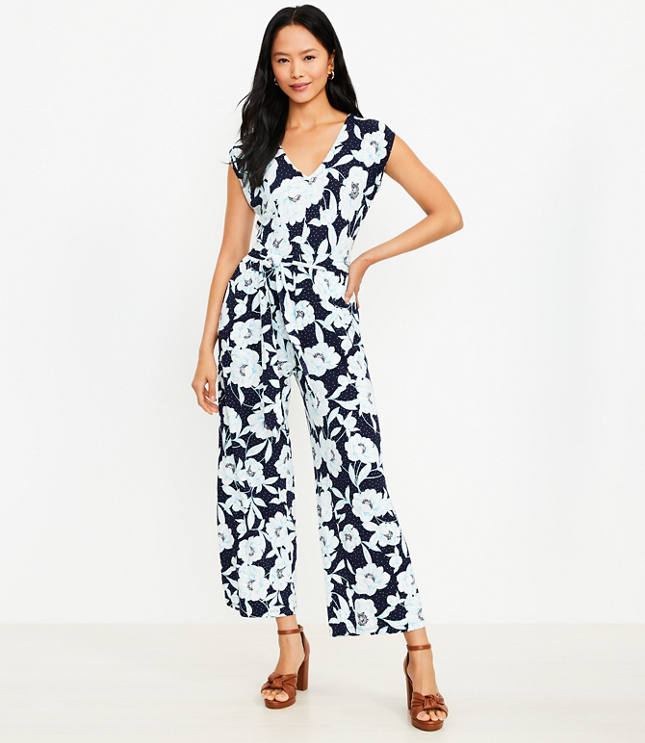 Petite best sale floral jumpsuit