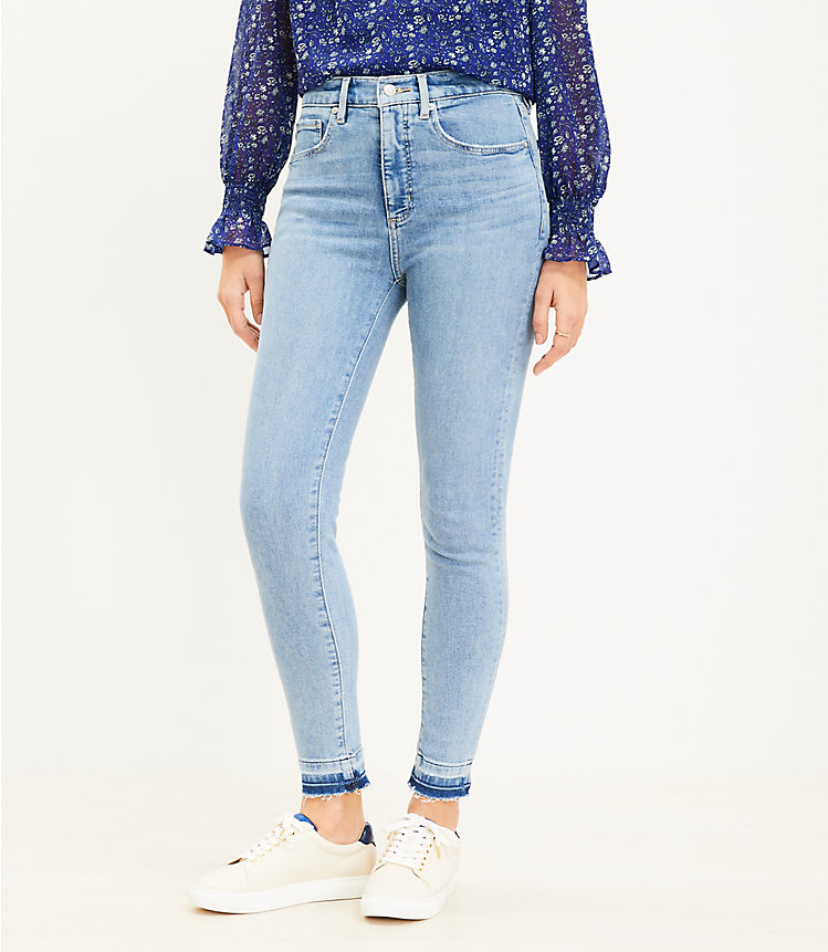 Curvy High Rise Skinny Jeans in Staple Light Indigo Wash image number null