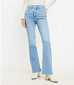 Petite High Rise Slim Flare Jeans in Bright Indigo Wash carousel Product Image 1