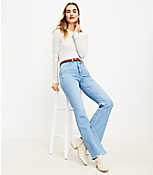 Petite High Rise Slim Flare Jeans in Bright Indigo Wash carousel Product Image 2