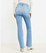 Petite High Rise Slim Flare Jeans in Bright Indigo Wash carousel Product Image 3