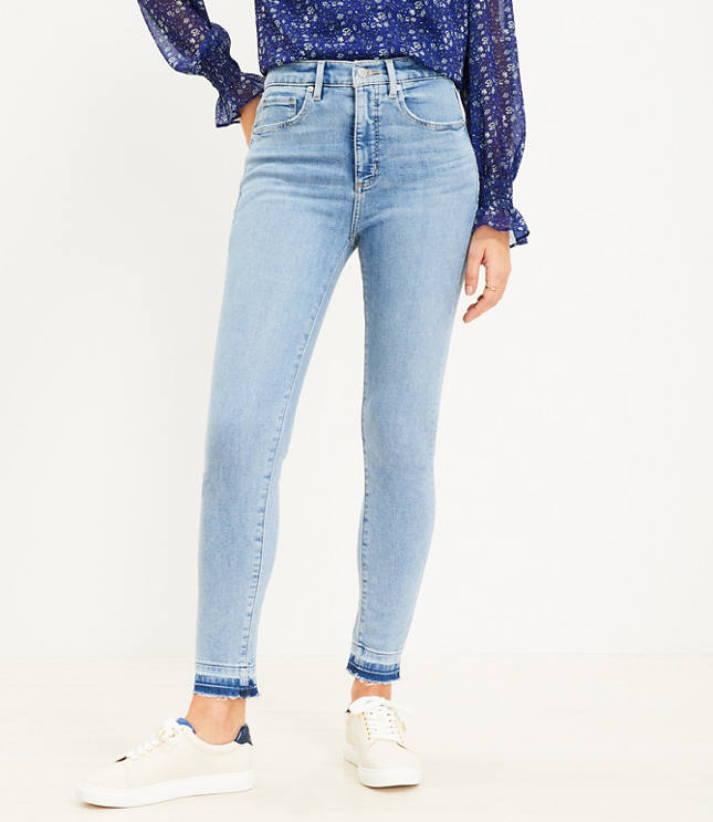 Petite High Rise Skinny Jeans in Staple Light Indigo Wash