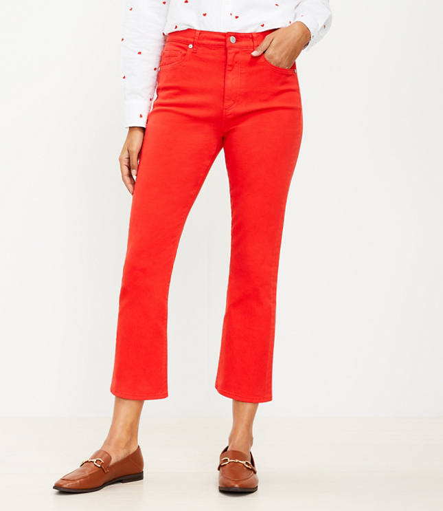 Petite High Rise Kick Crop Jeans in Intense Lava