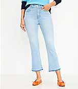 Petite Let Down Hem High Rise Kick Crop Jeans in Vivid Light Indigo Wash carousel Product Image 1