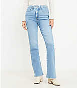 Curvy High Rise Slim Flare Jeans in Bright Indigo Wash carousel Product Image 1
