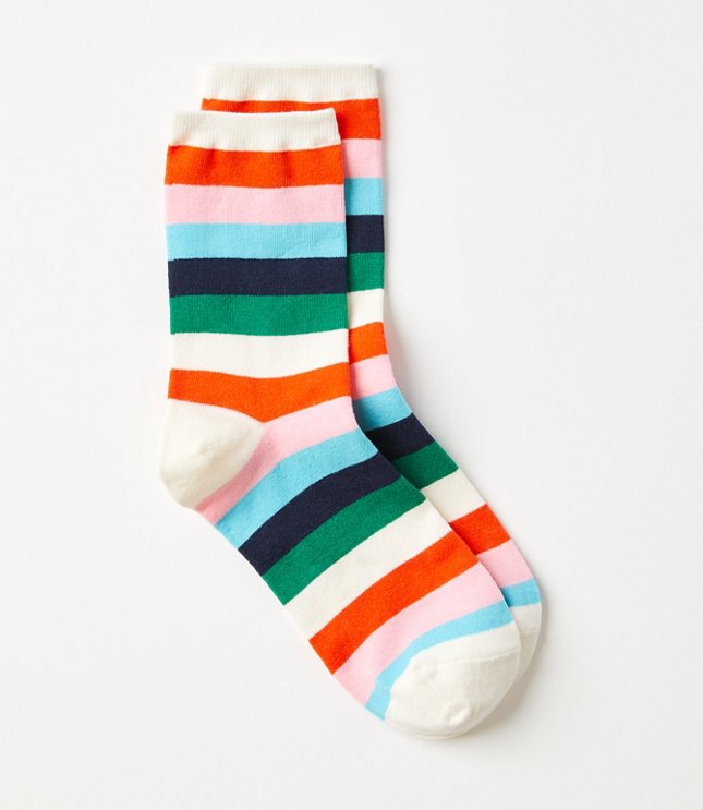 Mixed Stripe Crew Socks