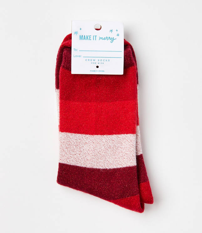 Shimmer Stripe Crew Socks