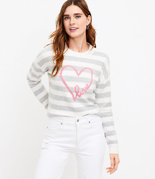 Loft Petite Love Stripe Sweater